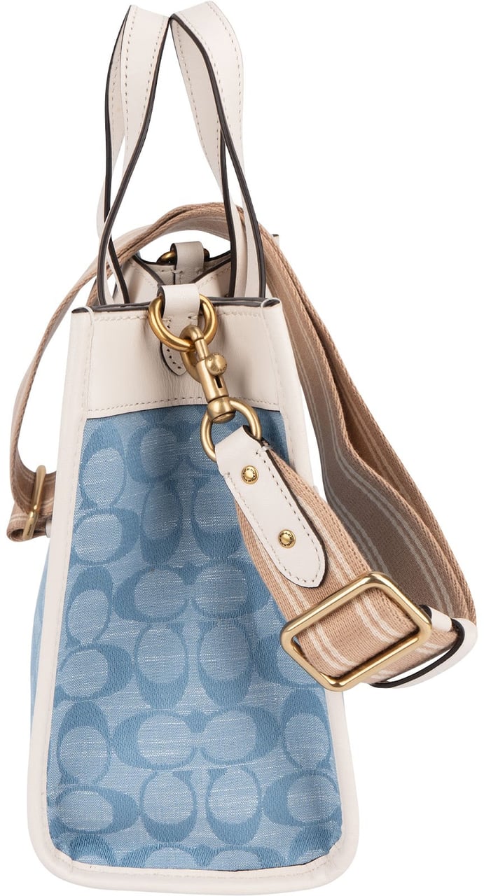 Coach Coach Monogram Signature Chambray DenimT 22 Floral Crossbody Bag Lichtblauw