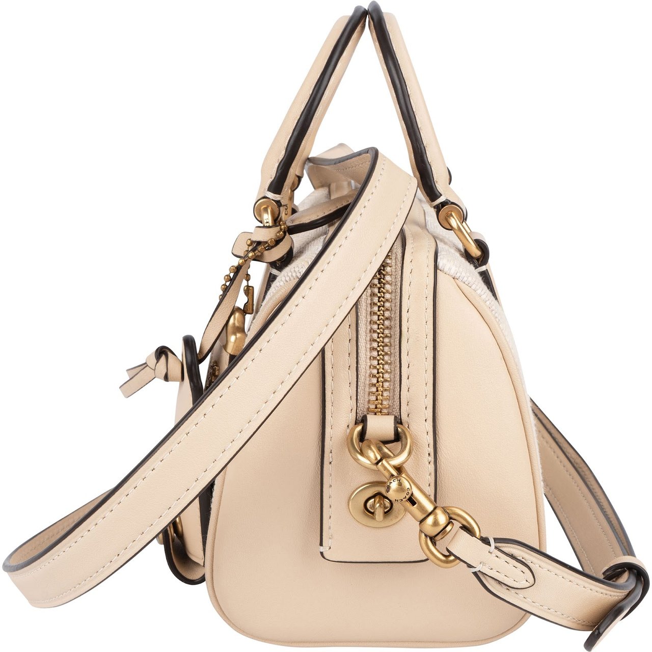 Coach Coach Monogram Signature Jacquard Micro Rowan Crossbody Handbag Beige