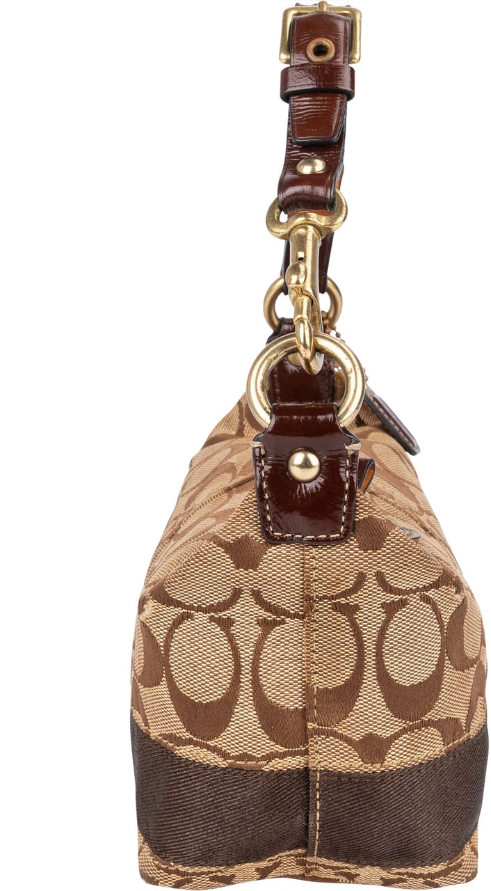 Coach Coach Monogram Signature Demi Mini Handbag Bruin