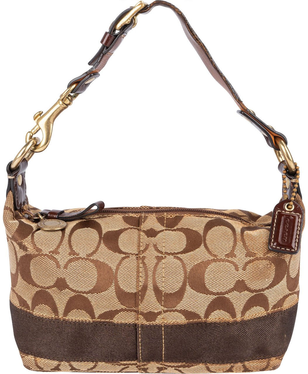 Coach Coach Monogram Signature Demi Mini Handbag Bruin