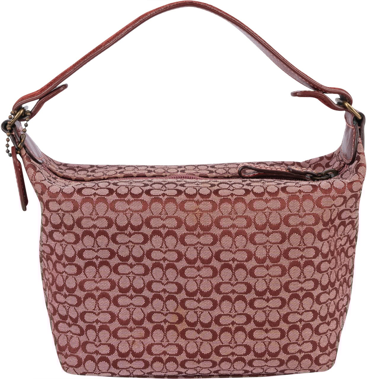 Coach Coach Mini Monogram Signature Leather and Suede Mini Handbag Rood