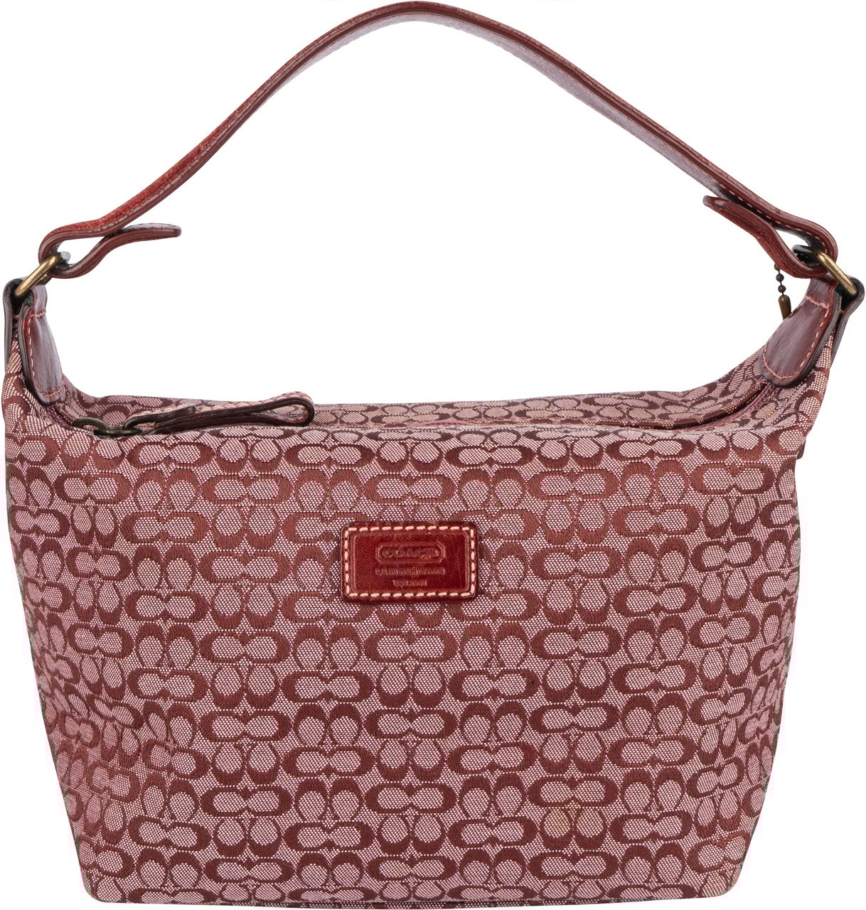 Coach Coach Mini Monogram Signature Leather and Suede Mini Handbag Rood