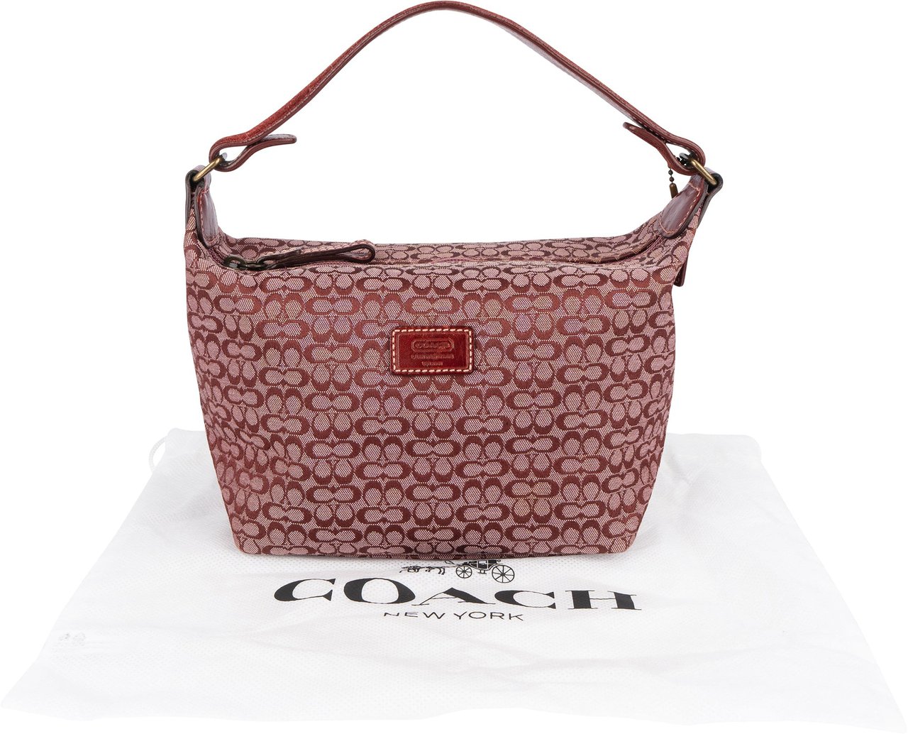 Coach Coach Mini Monogram Signature Leather and Suede Mini Handbag Rood