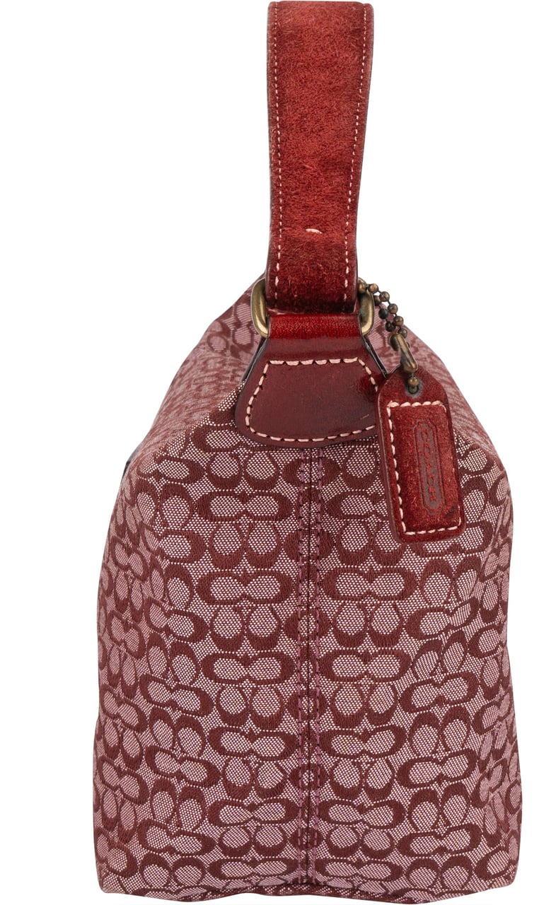 Coach Coach Mini Monogram Signature Leather and Suede Mini Handbag Rood