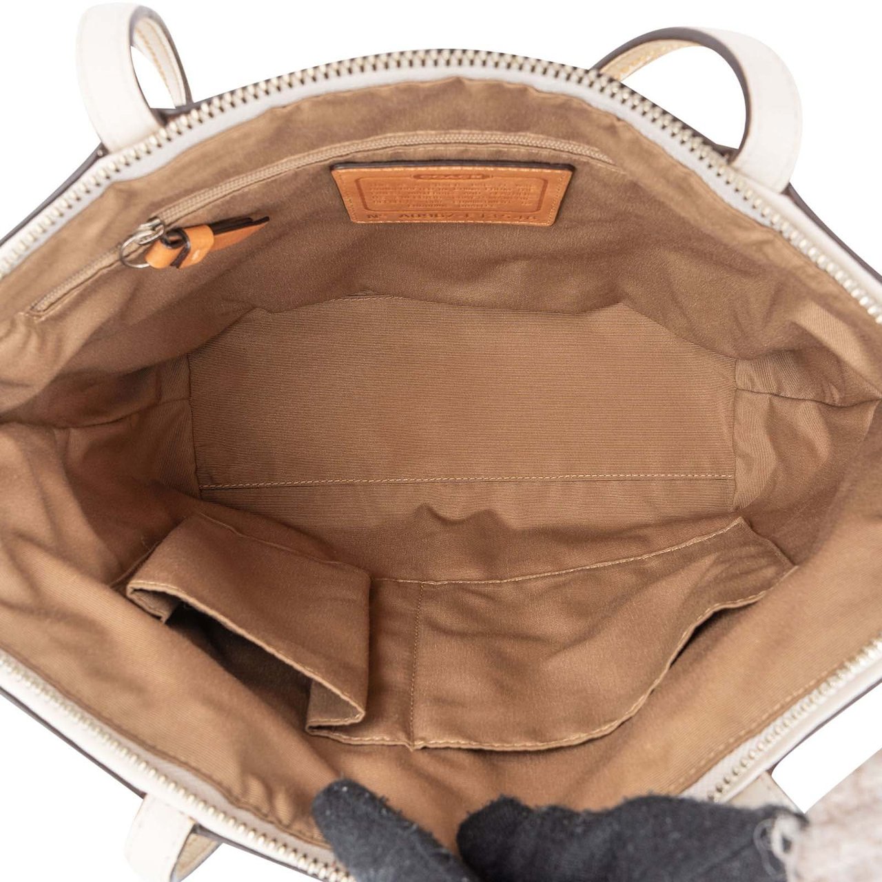 Coach Coach Monogram Signature Stripe Tote Shoulder Bag Bruin