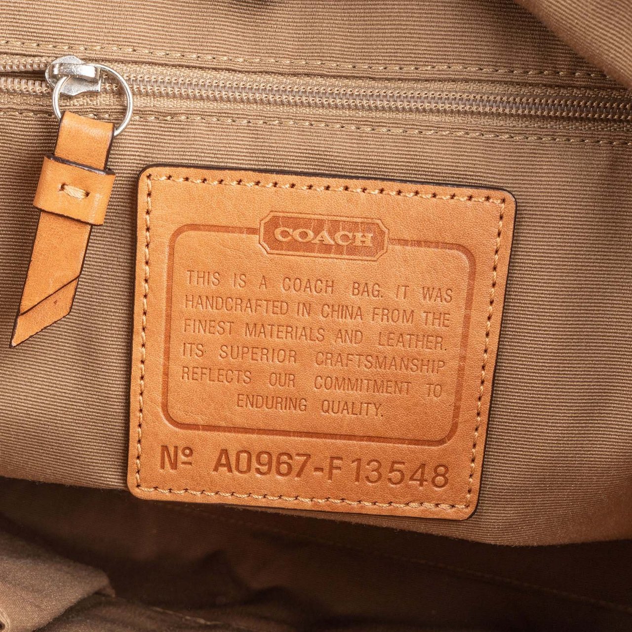 Coach Coach Monogram Signature Stripe Tote Shoulder Bag Bruin