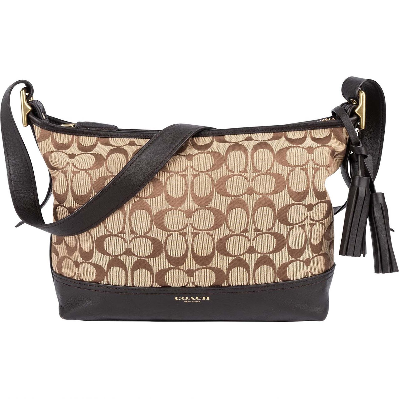 Coach Coach Monogram Signature Duffle Crossbody Bag Bruin