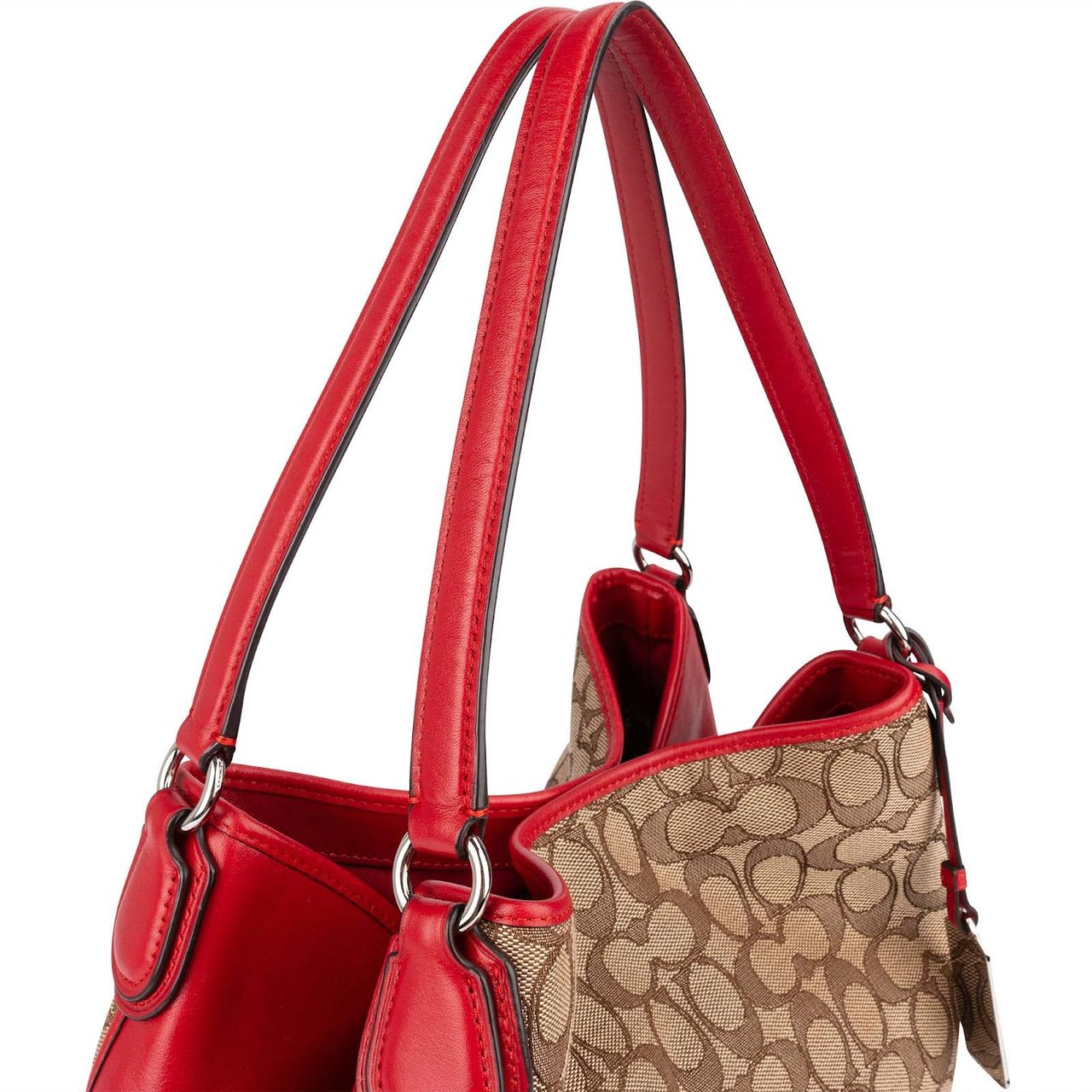 Coach Coach Monogram Signature Edie Hobo Handbag Beige