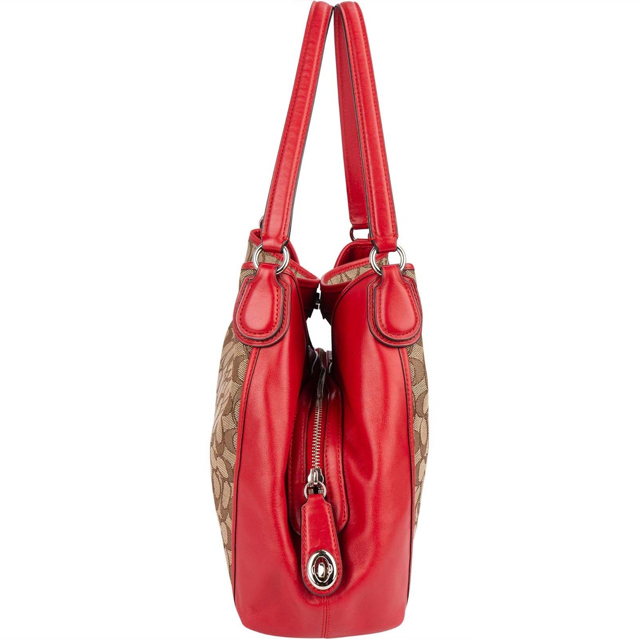 Coach Coach Monogram Signature Edie Hobo Handbag Beige