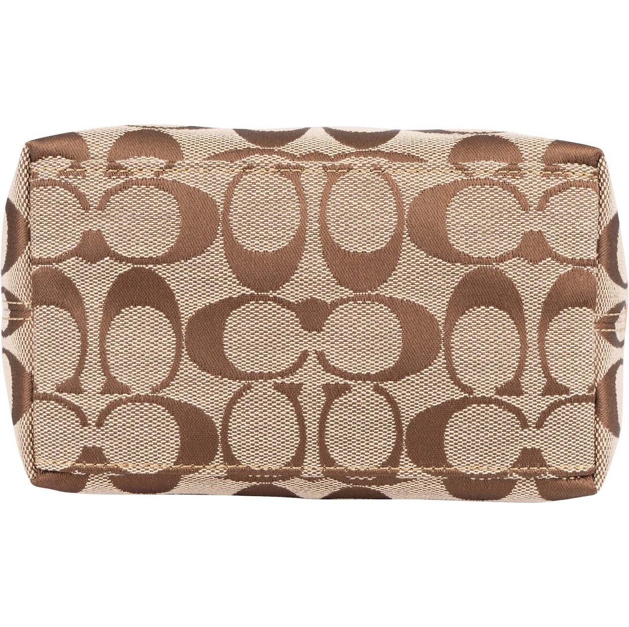 Coach Coach Monogram Signature Canvas Demi Pouch Handbag Bruin