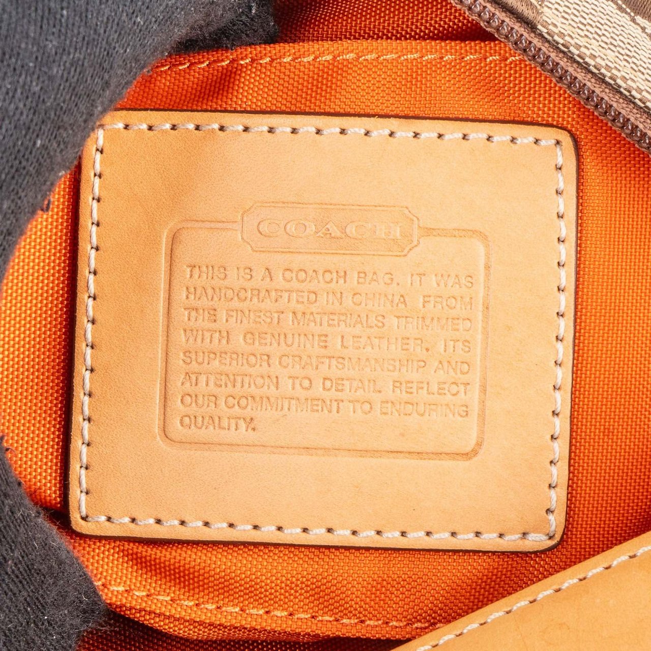 Coach Coach Monogram Signature Canvas Demi Pouch Handbag Bruin