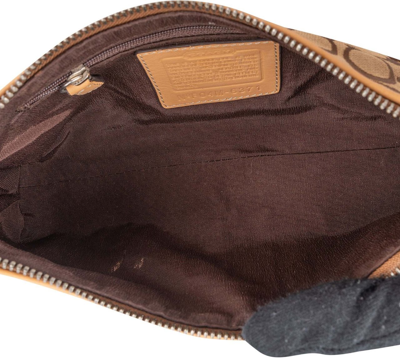 Coach Coach Monogram Signature Demi Baguette Shoulder Bag Bruin