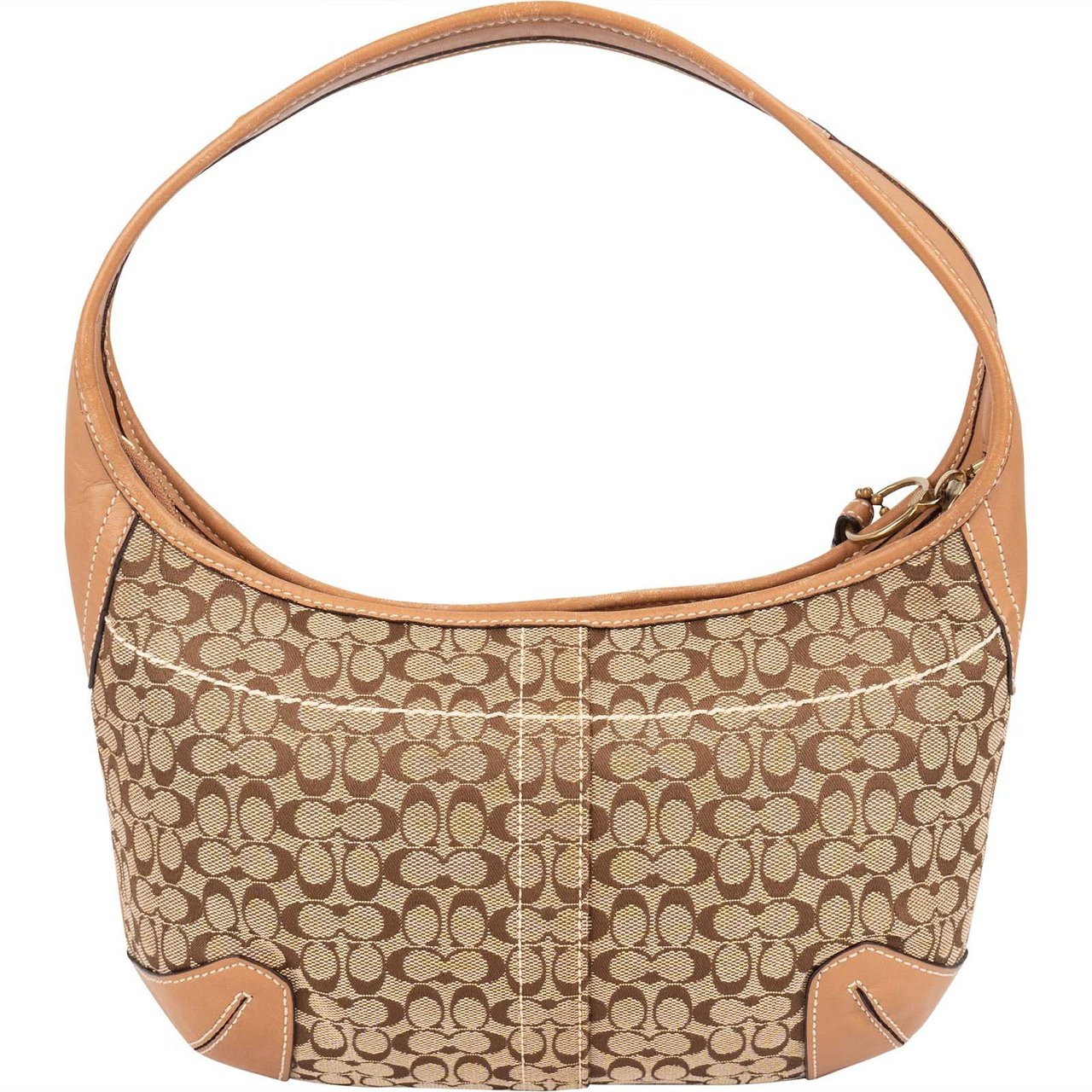 Coach Coach Monogram Signature Small Hobo Shoulder Bag Bruin