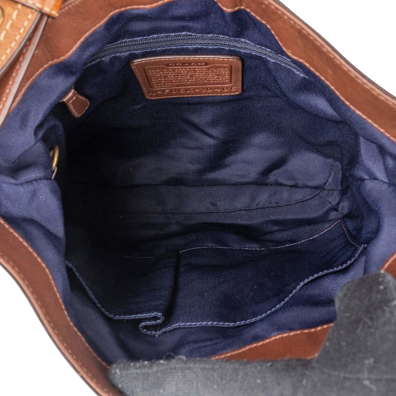 Coach Coach Monogram Signature Denim Crossbody Bag Blauw