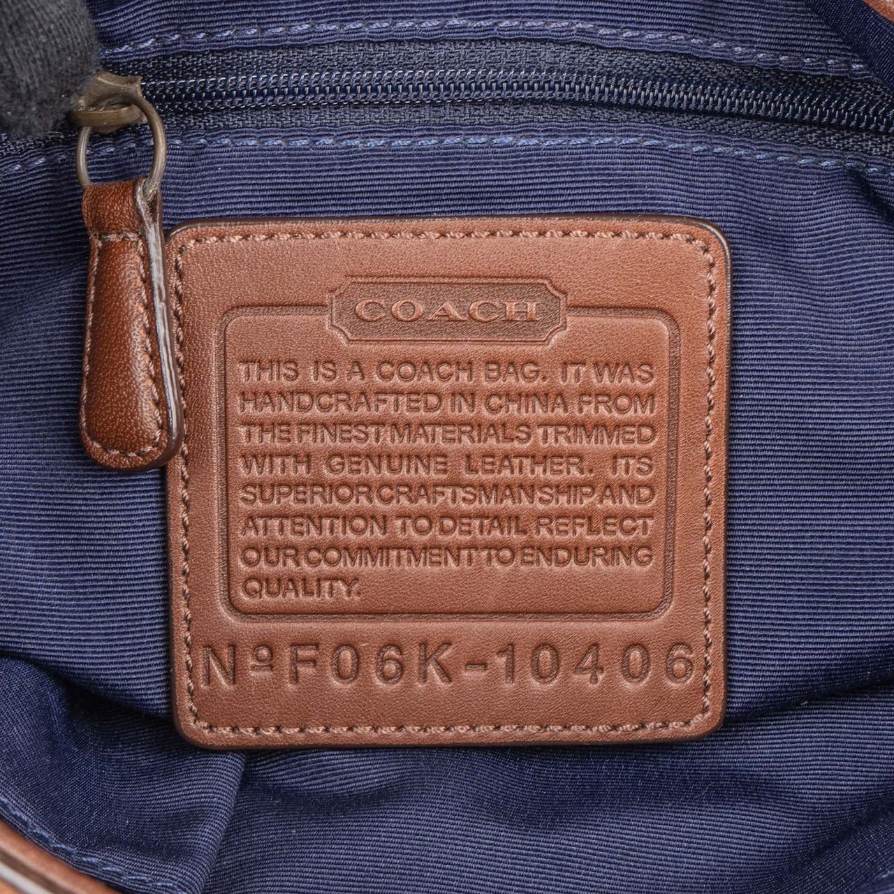 Coach Coach Monogram Signature Denim Crossbody Bag Blauw