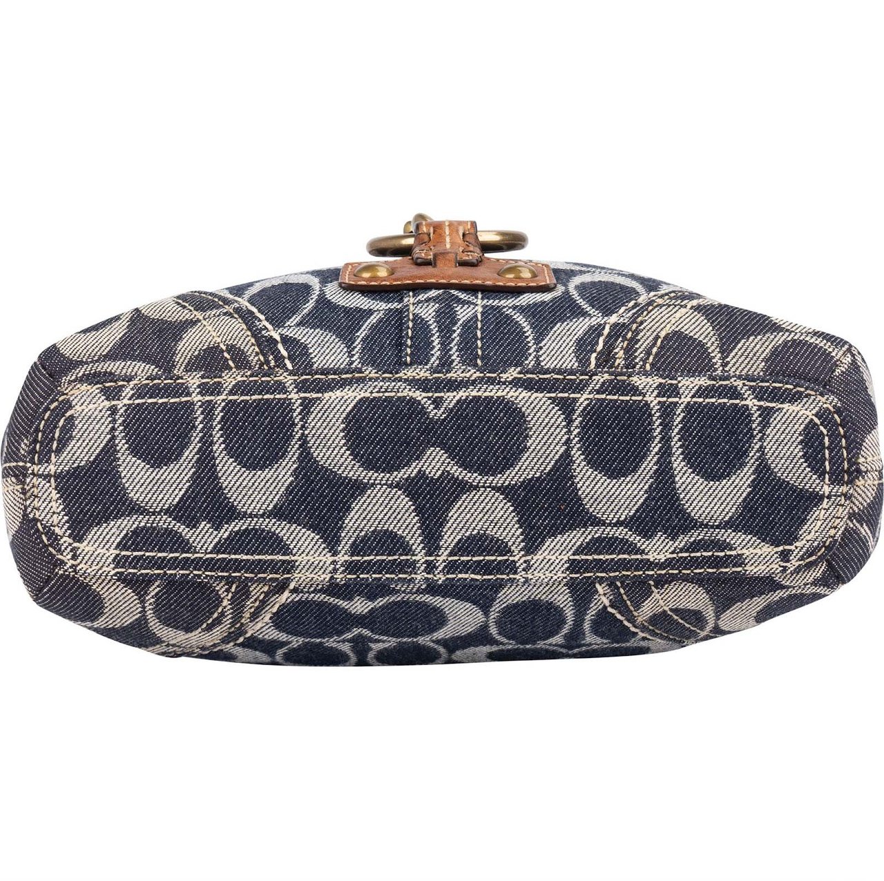 Coach Coach Monogram Signature Denim Crossbody Bag Blauw