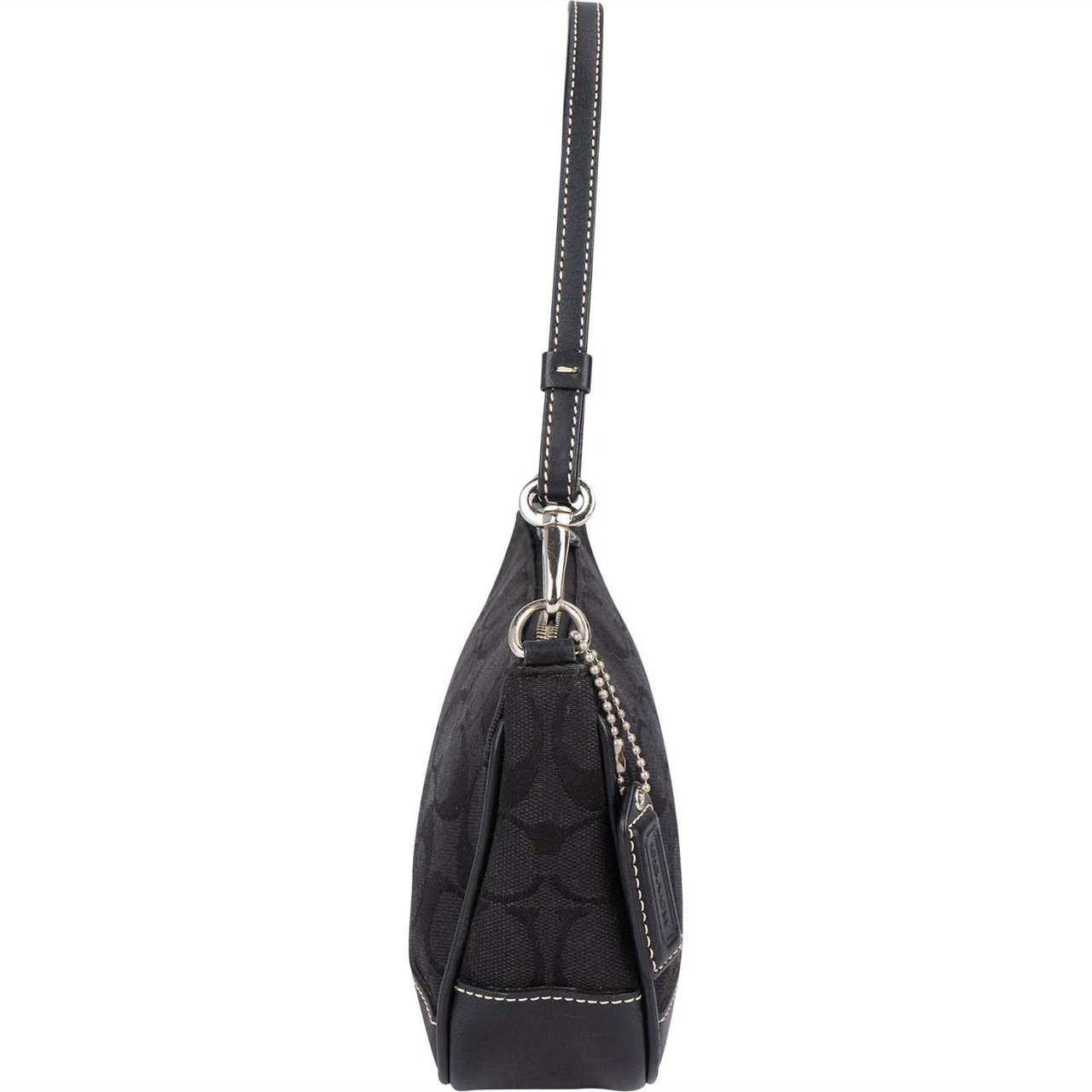 Coach Coach Black Monogram Signature Demi Pochette Handbag Zwart