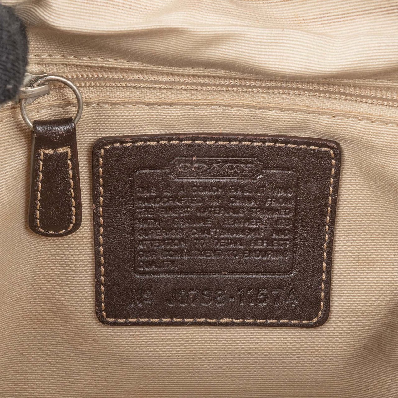 Coach Coach Monogram Signature Demi Flap Lock Shoulder Bag Beige