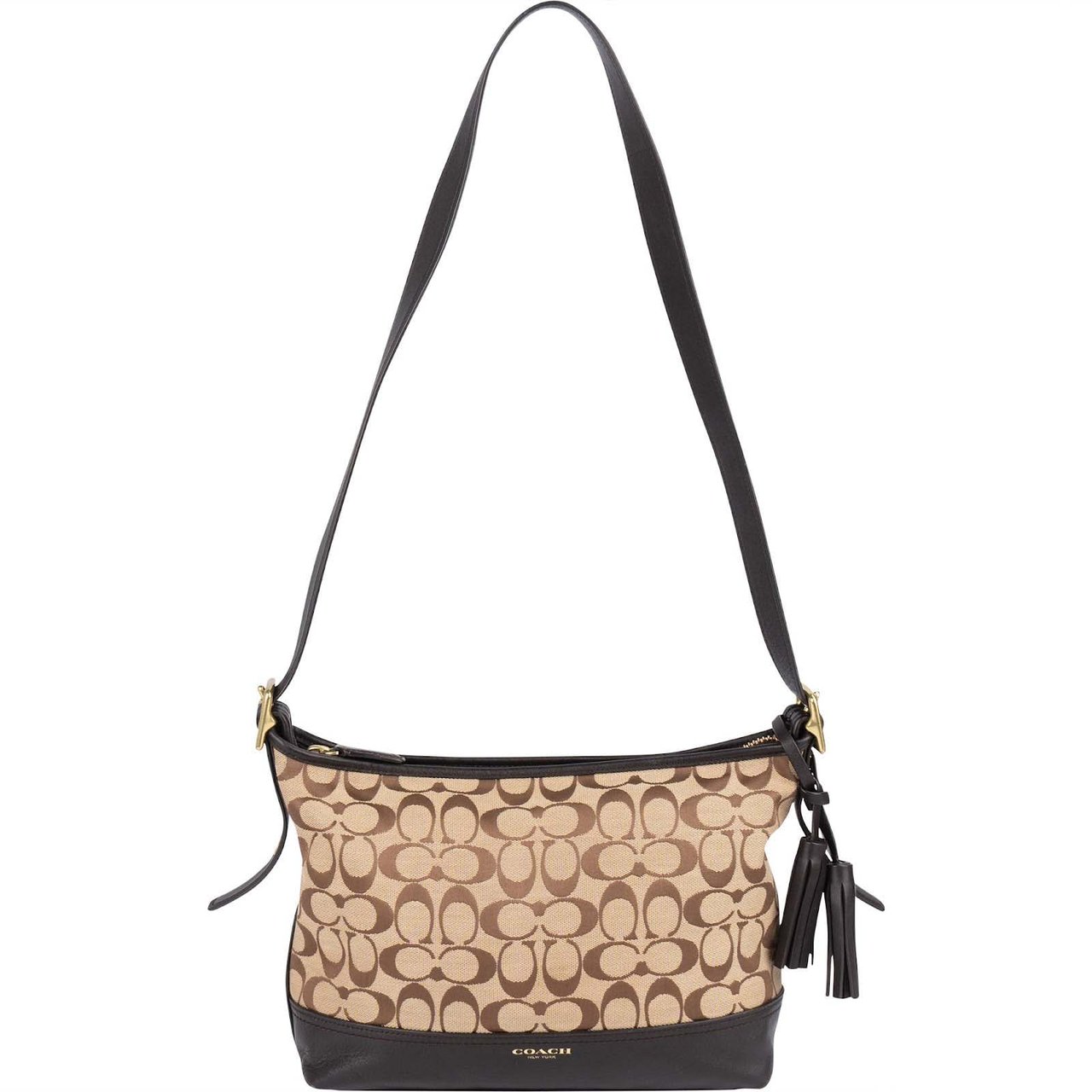 Coach Coach Monogram Signature Duffle Shoulder Bag Beige