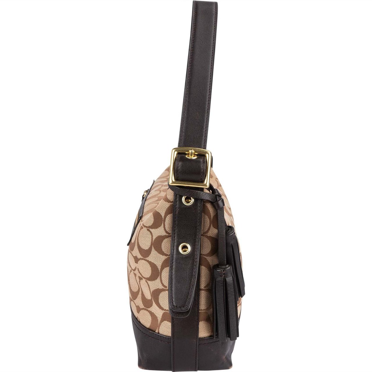 Coach Coach Monogram Signature Duffle Shoulder Bag Beige