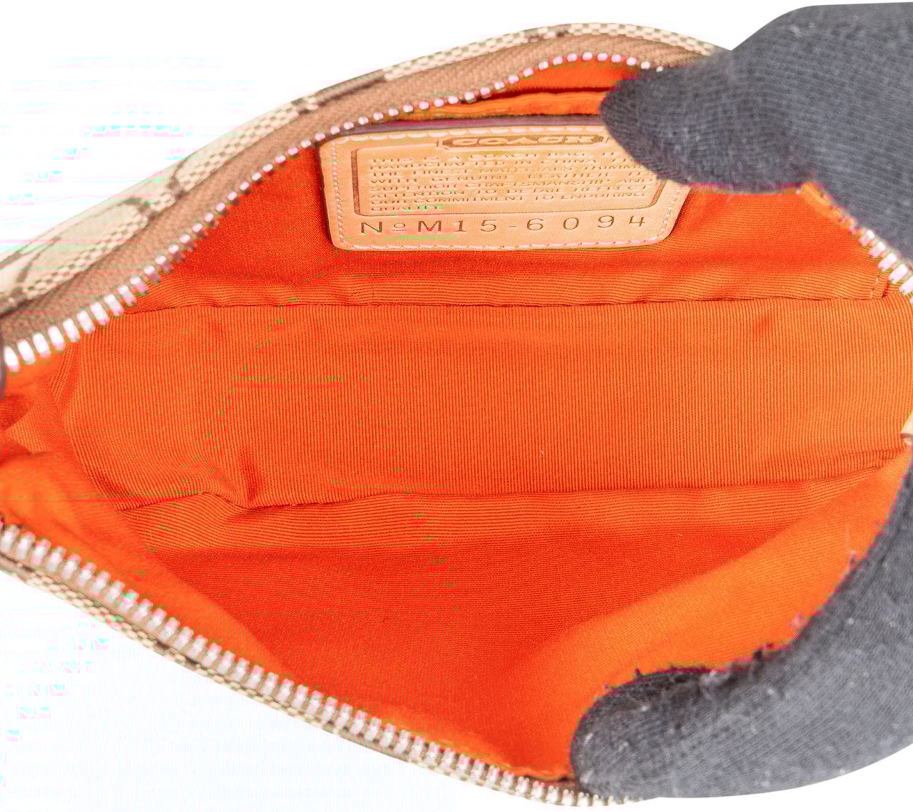 Coach Coach Signature Monogram Pochette Handbag Bruin