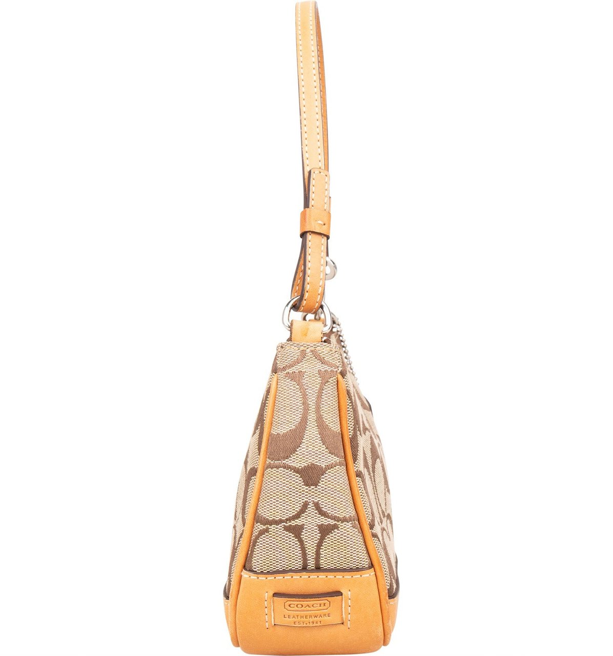 Coach Coach Signature Monogram Pochette Handbag Bruin