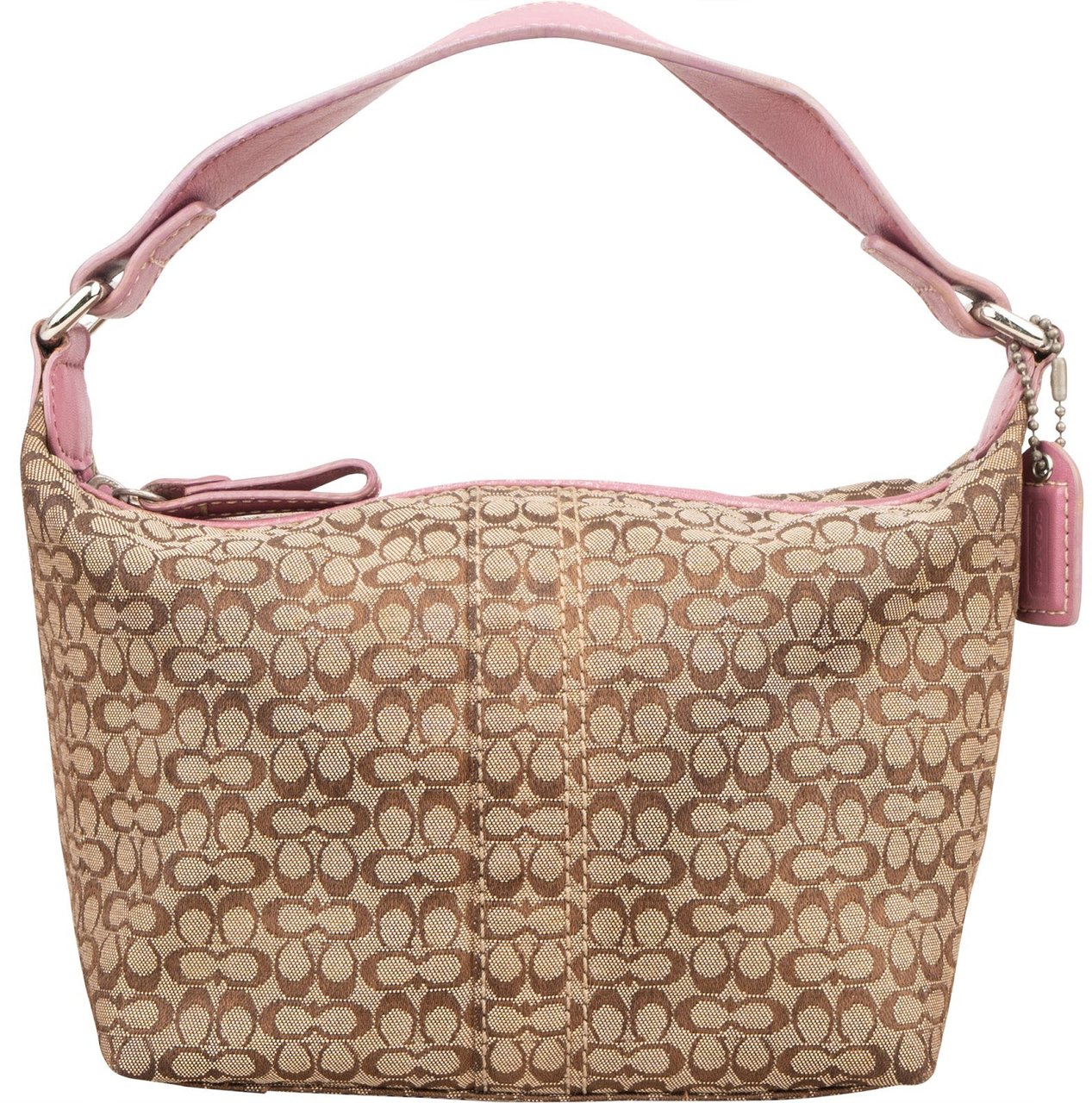 Coach Coach Mini Monogram Signature Demi Pouch Handbag Bruin