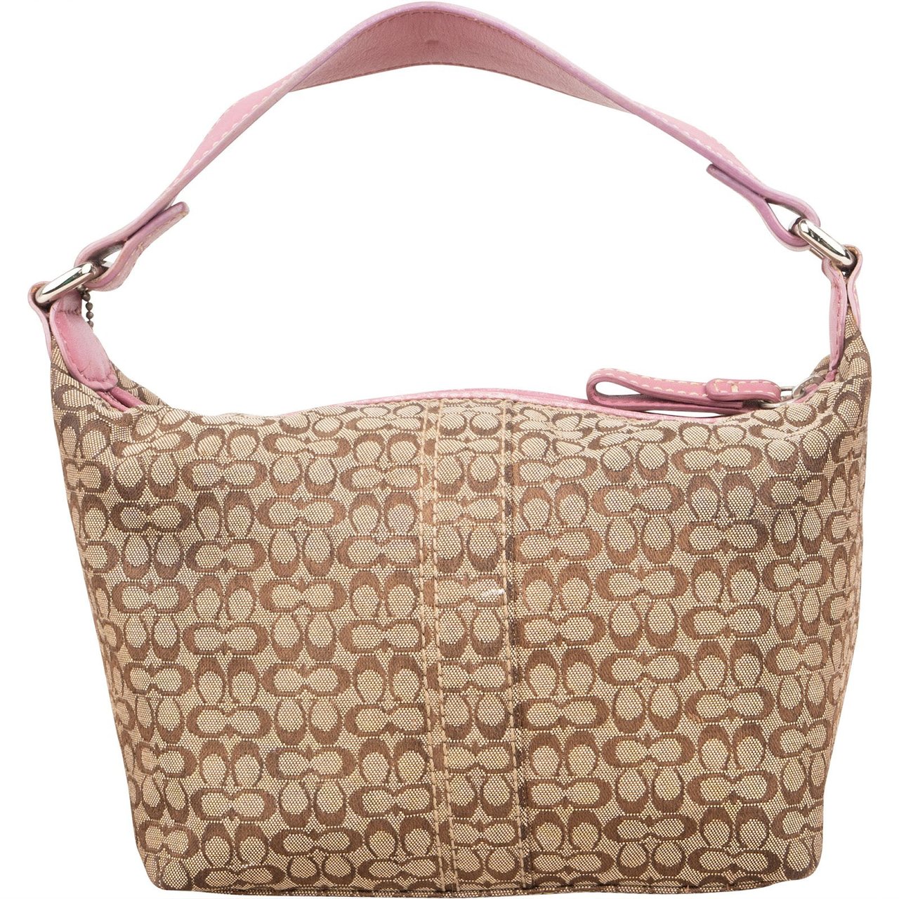 Coach Coach Mini Monogram Signature Demi Pouch Handbag Bruin