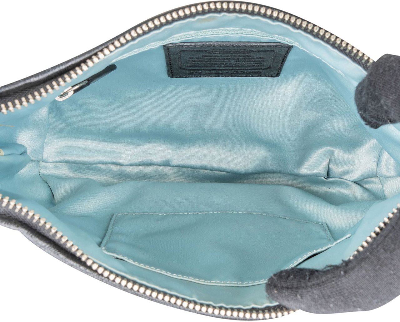 Coach Coach Monogram Signature Black and Grey Shoulder Bag Zwart