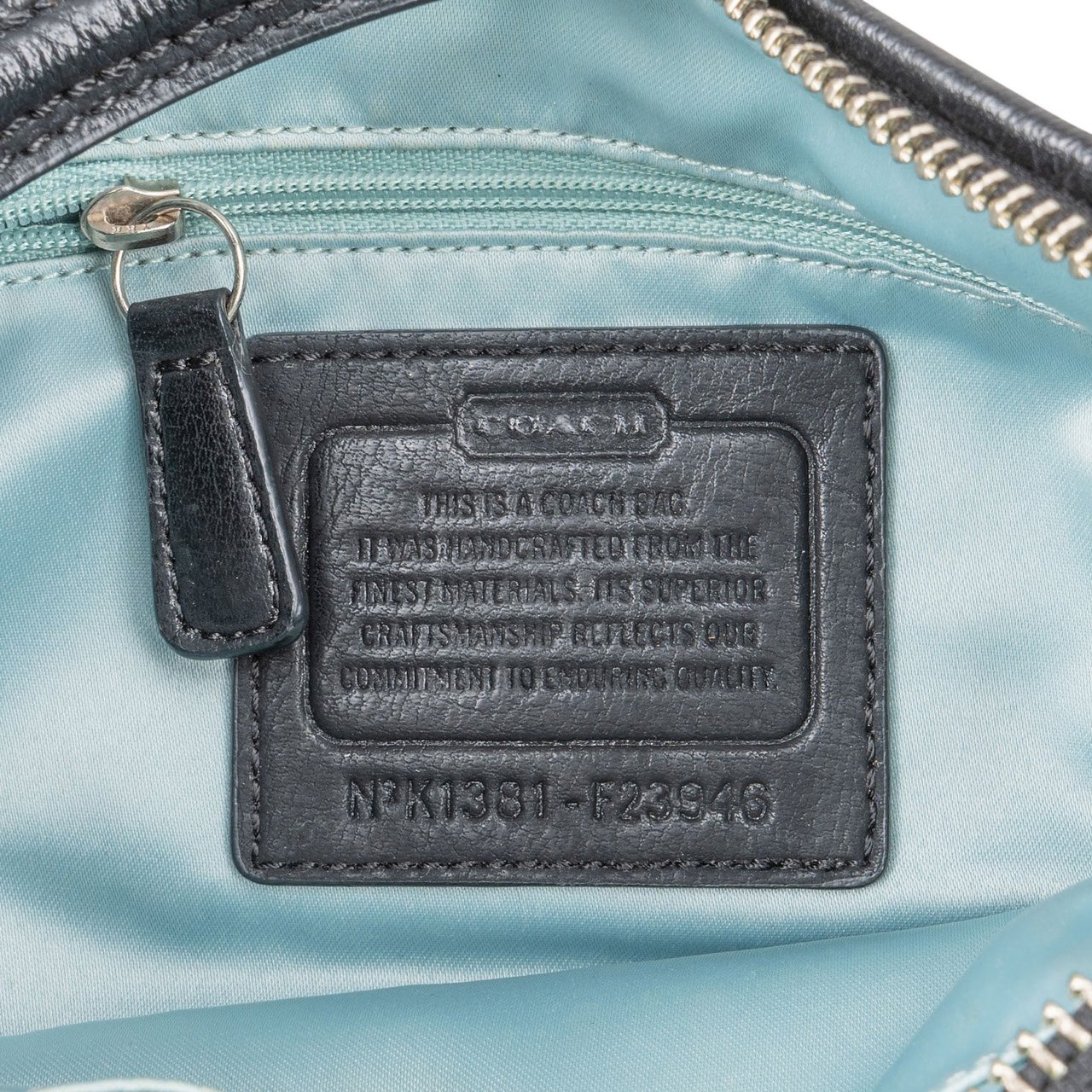 Coach Coach Monogram Signature Black and Grey Shoulder Bag Zwart