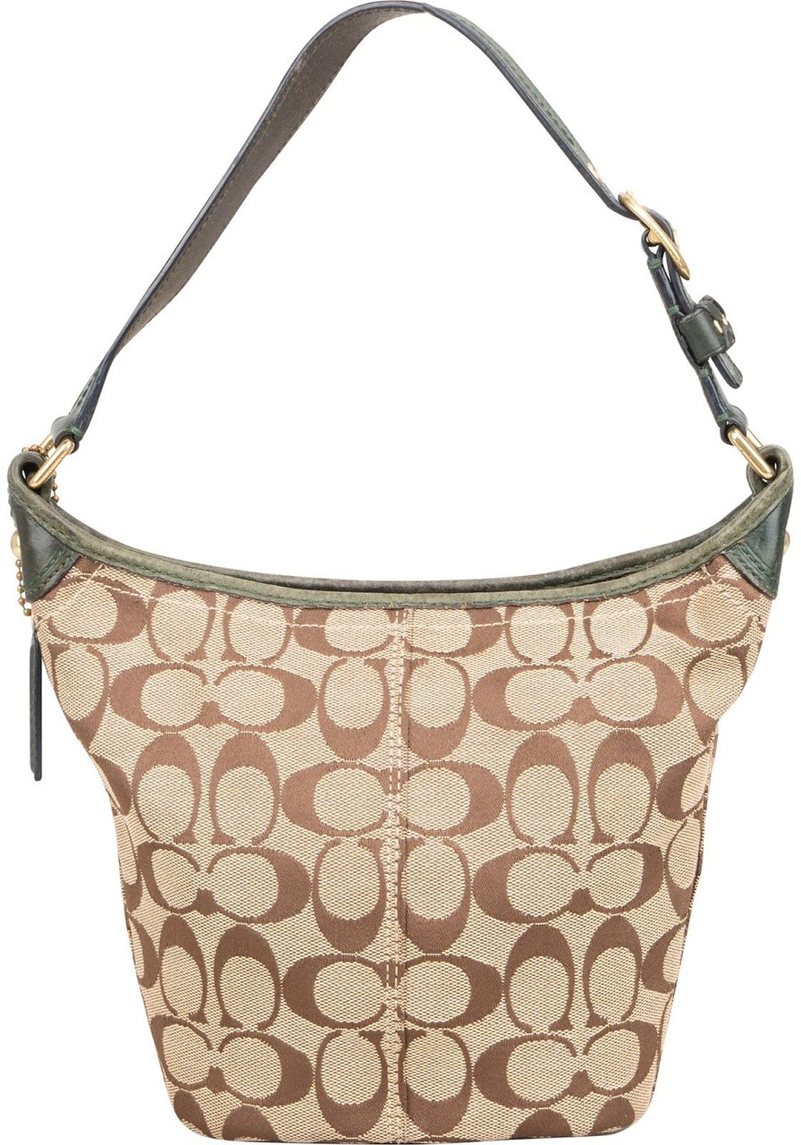 Coach Coach Monogram Signature Small Bucket Shoulder Bag Beige