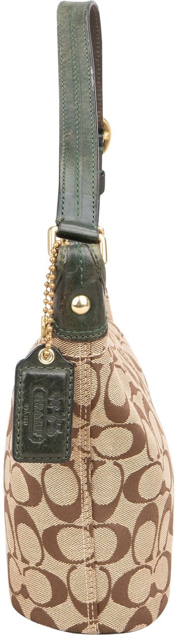 Coach Coach Monogram Signature Small Bucket Shoulder Bag Beige