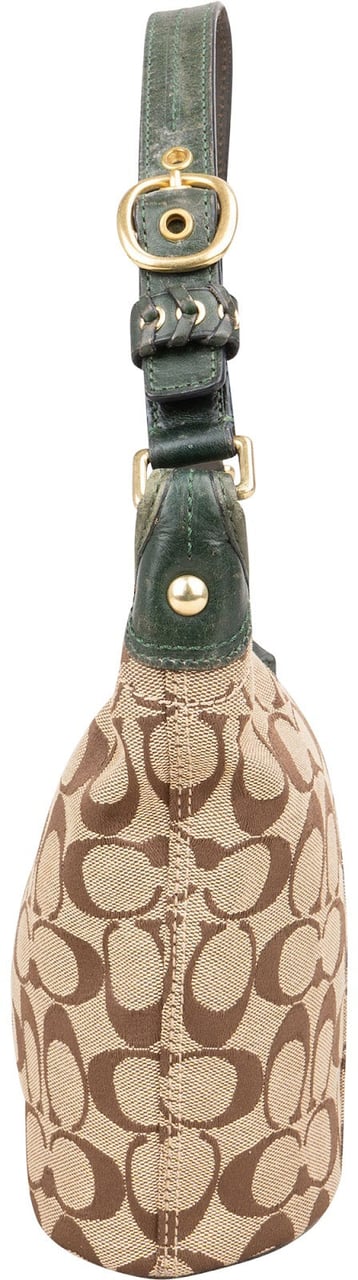 Coach Coach Monogram Signature Small Bucket Shoulder Bag Beige