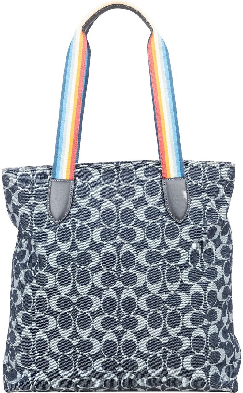 Coach Coach Monogram Signature Denim Tote Rainbow Handle Shoulder Bag Divers