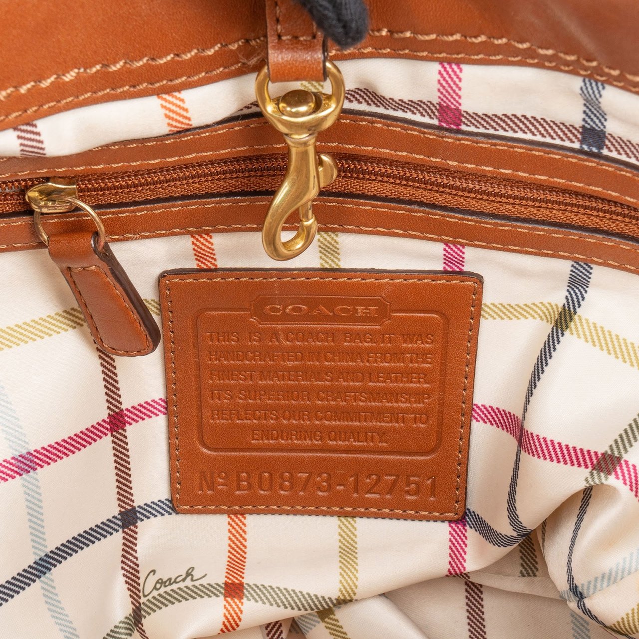 Coach Coach Monogram Signature Denim and Leather Ergo Shoulder Bag Blauw