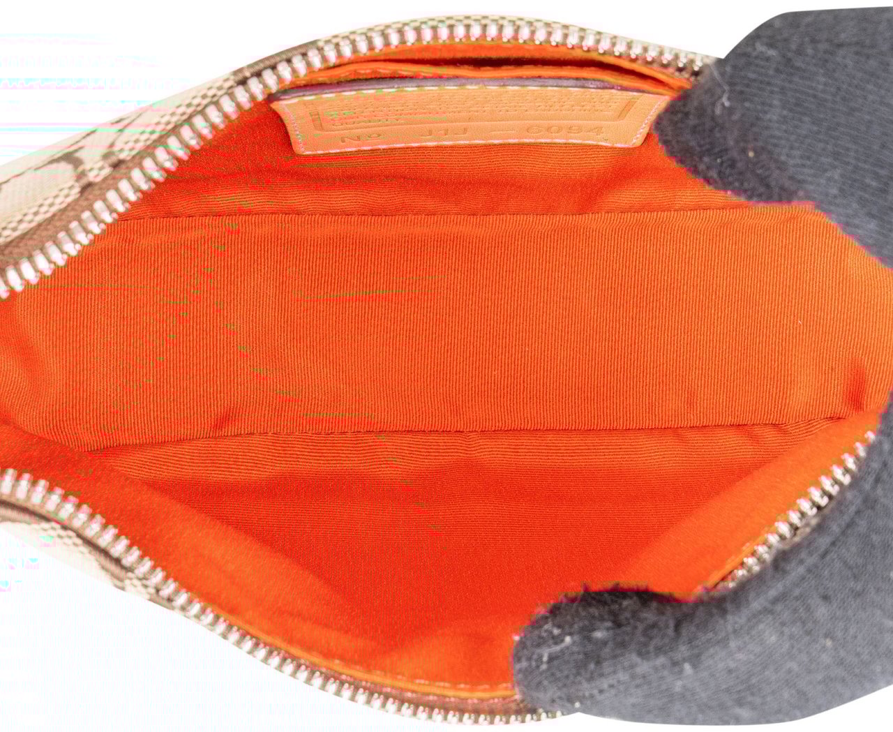 Coach Coach Signature Monogram Pochette Handbag Beige