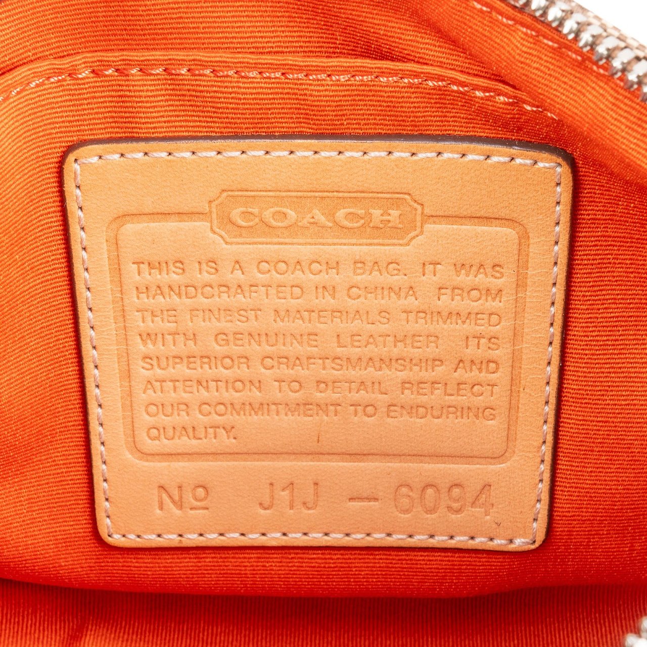 Coach Coach Signature Monogram Pochette Handbag Beige