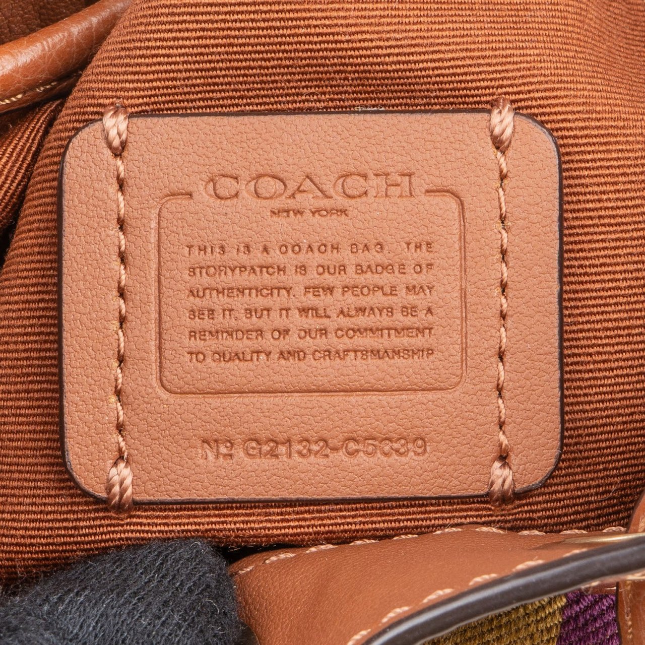 Coach Coach Monogram Signature Multicolor Stripe Mini Bucket Handbag Bruin