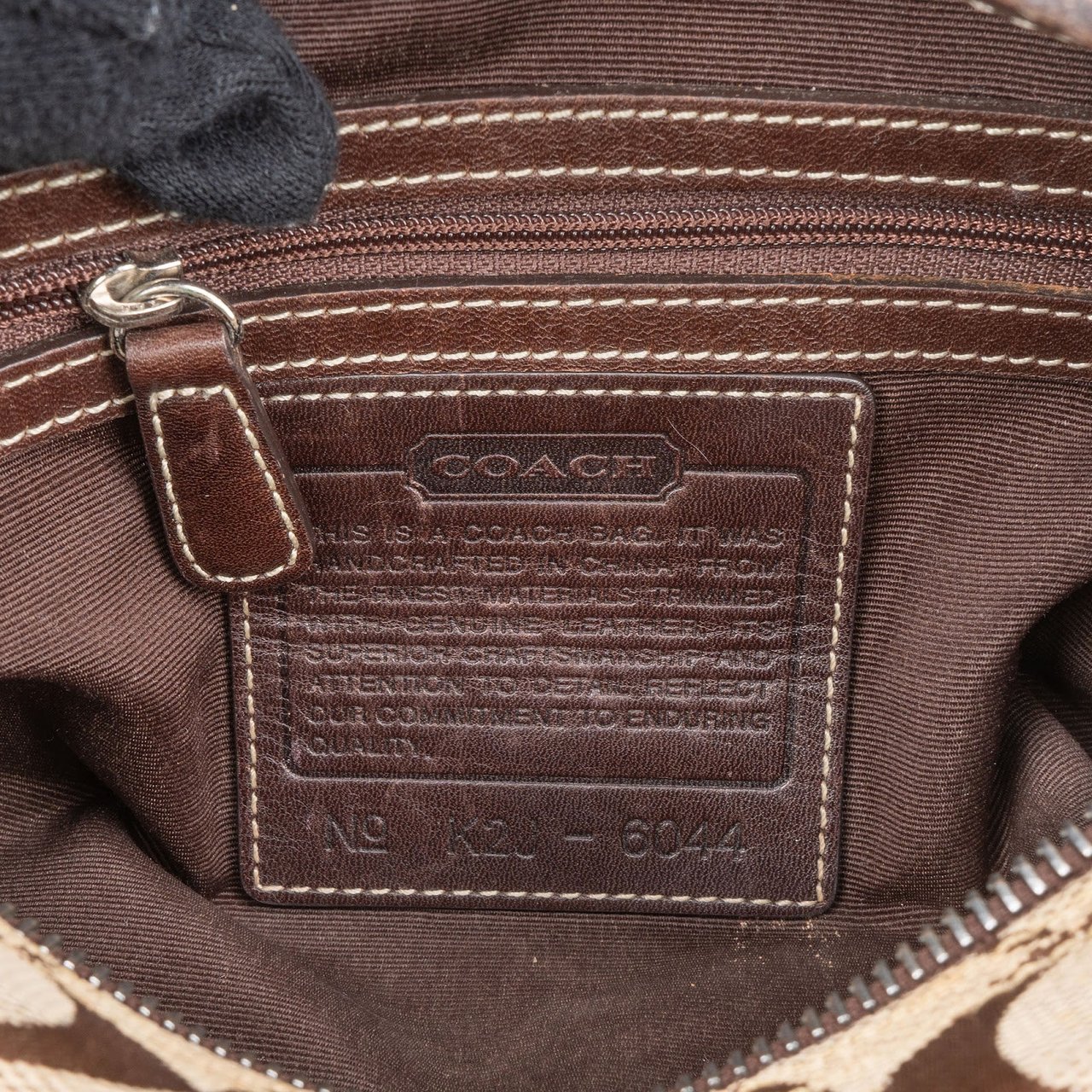 Coach Coach Monogram Signature Demi Pouch Handbag Bruin