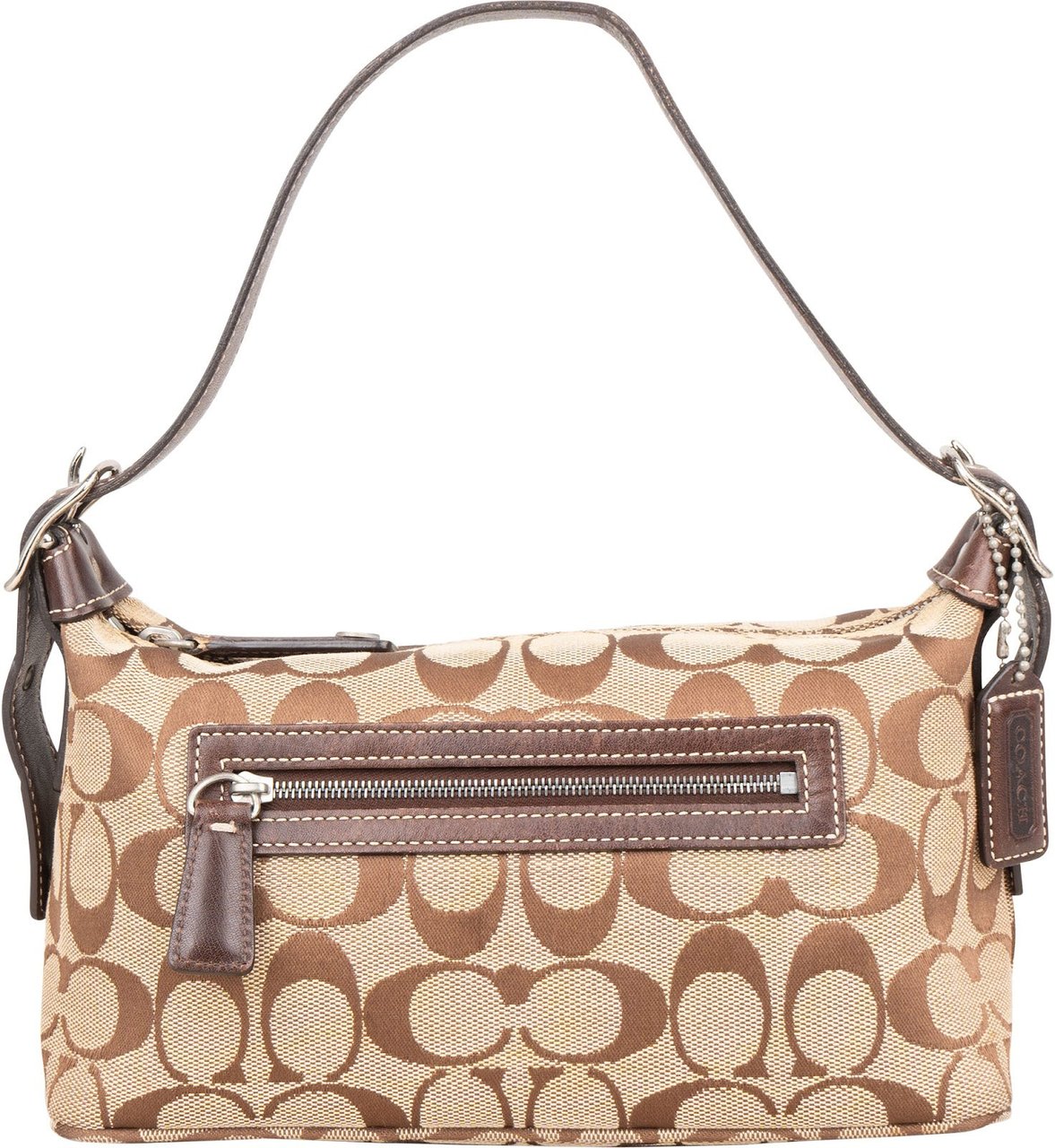 Coach Coach Monogram Signature Demi Pouch Handbag Bruin