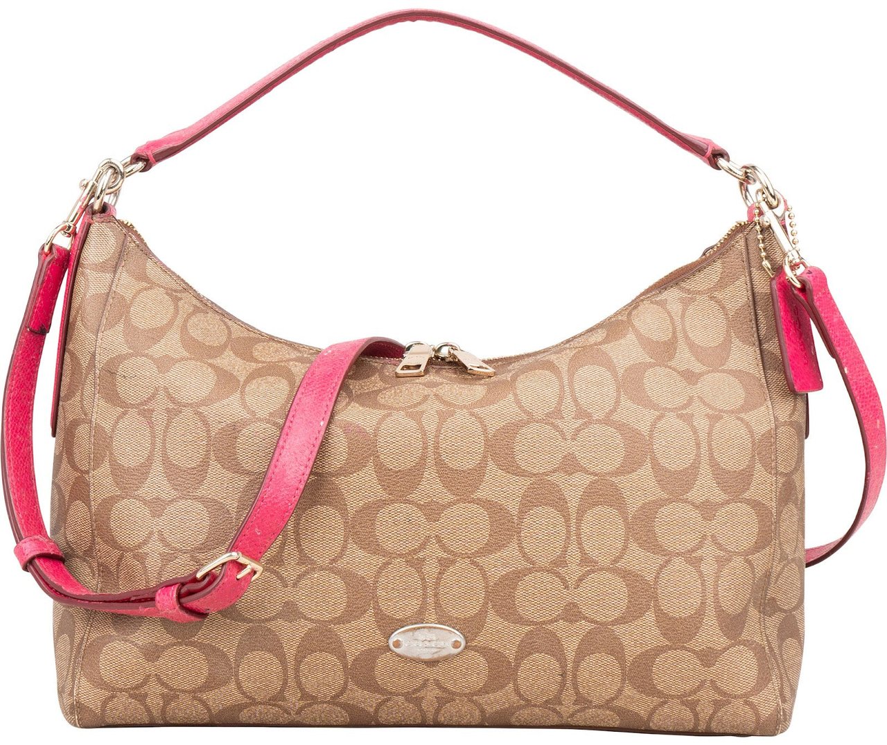 Coach Coach Monogram Signature East West Celeste Hobo Handbag Bruin