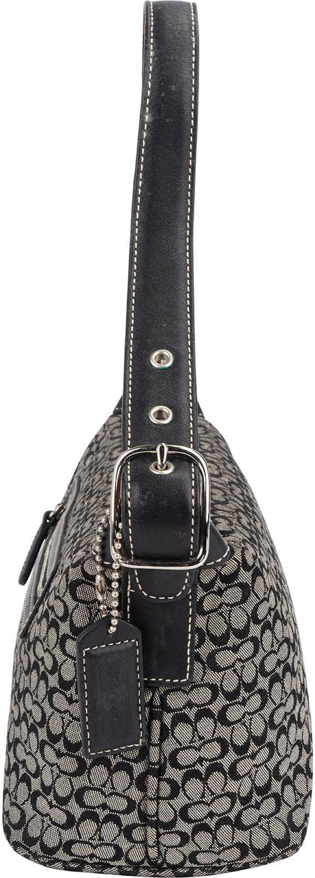 Coach Coach Mini Monogram Signature Demi Pouch Handbag Zwart