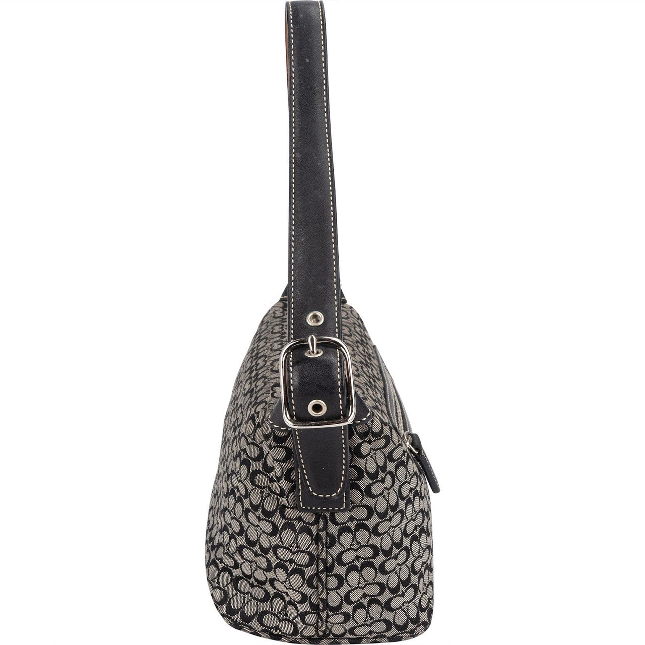 Coach Coach Mini Monogram Signature Demi Pouch Handbag Zwart