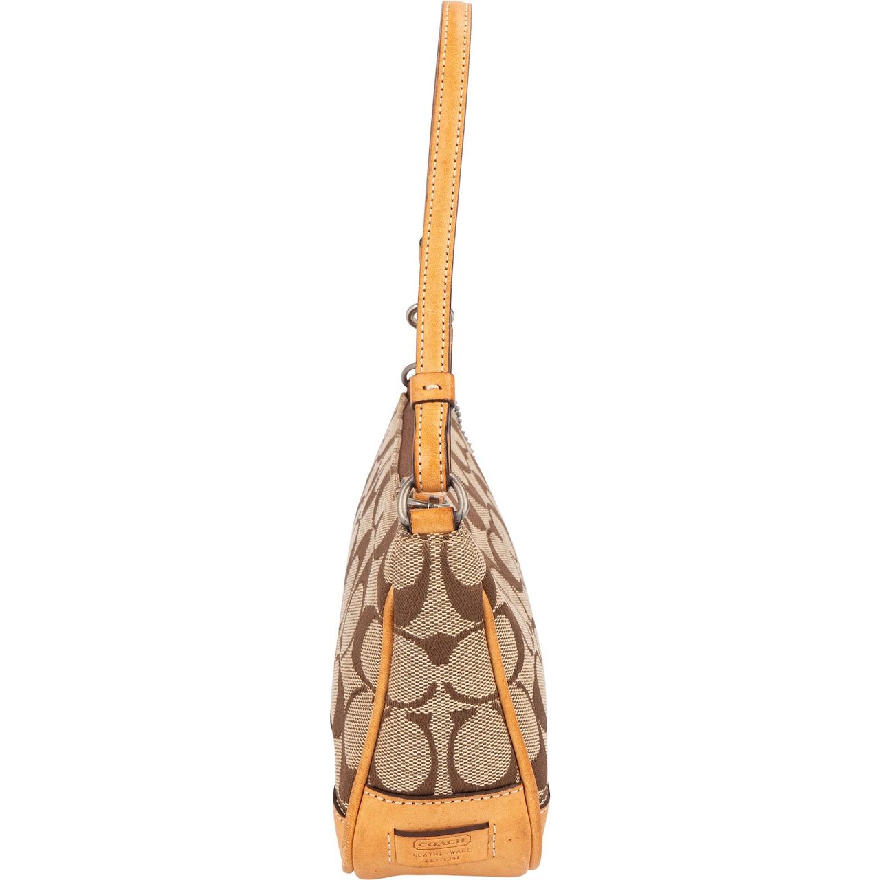 Coach Coach Signature Monogram Pochette Handbag Bruin