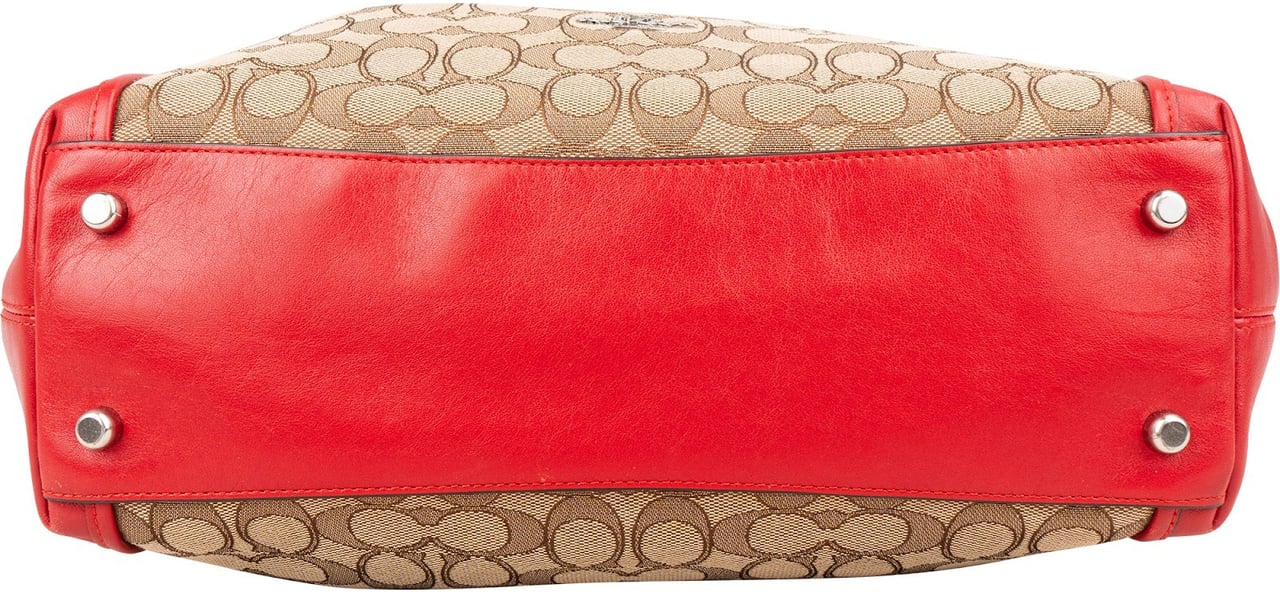 Coach Coach Monogram Signature Canvas Celeste Convertible Hobo Shoulder Bag Rood