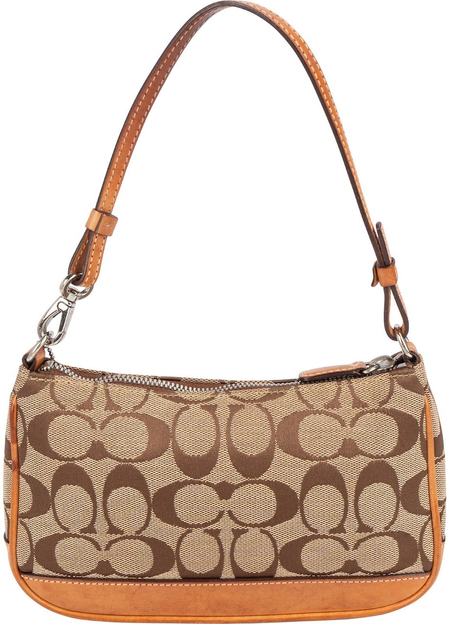 Coach Coach Monogram Signature Canvas Demi Handbag Bruin