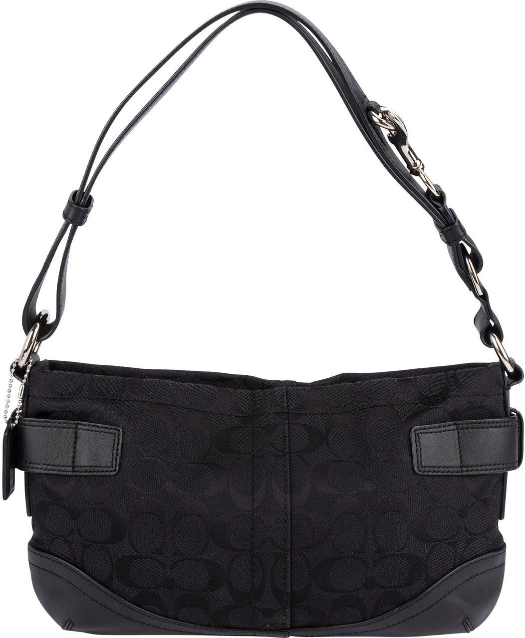 Coach Coach Monogram Signature Soho Buckle Flap Shoulder Bag Zwart