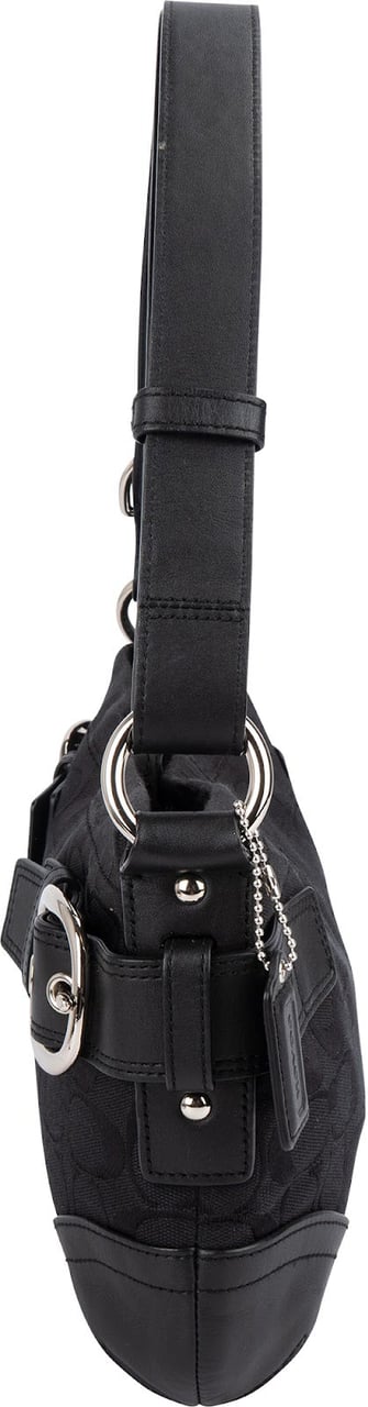 Coach Coach Monogram Signature Soho Buckle Flap Shoulder Bag Zwart