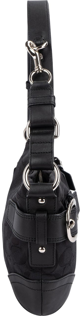 Coach Coach Monogram Signature Soho Buckle Flap Shoulder Bag Zwart