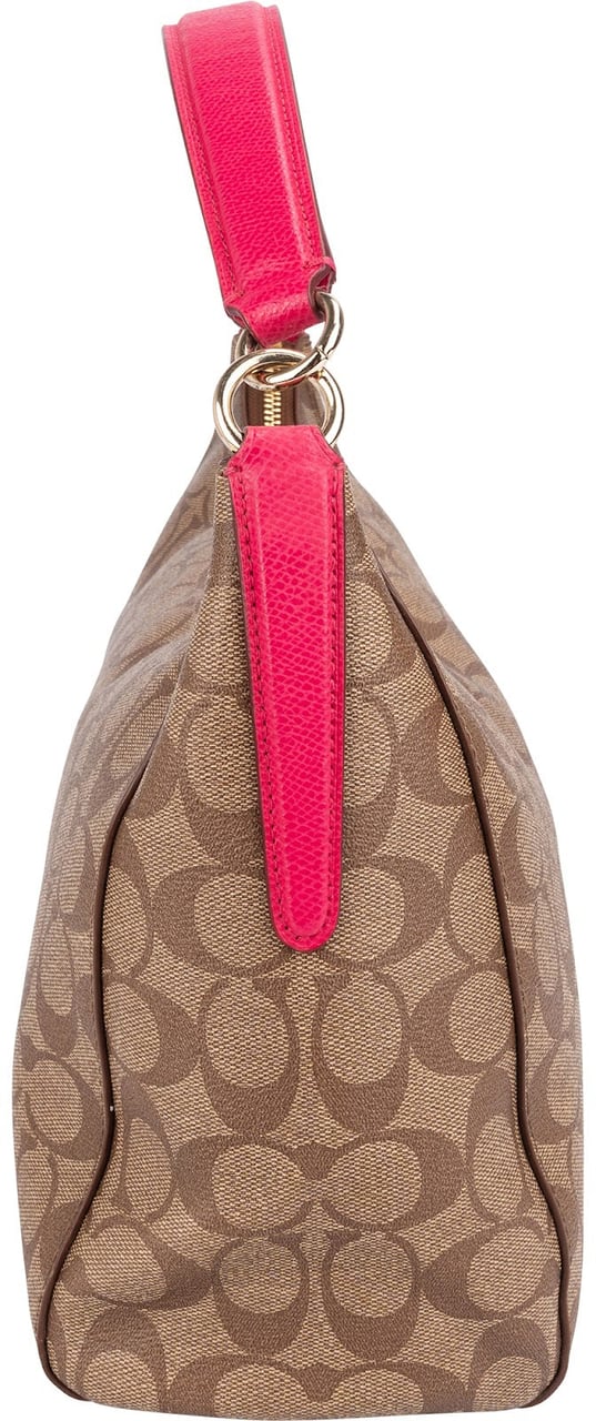 Coach Coach Monogram Signature Mia Hobo Shoulder Bag Bruin